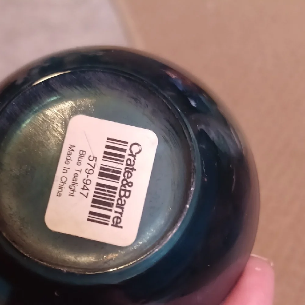 Crate&Barrel Blue Tealight Holders
